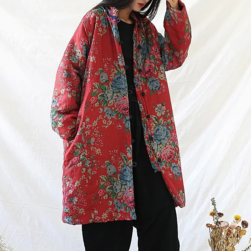 Warm Winter Clothing - Chinese Style Clothing Warm Cotton Print