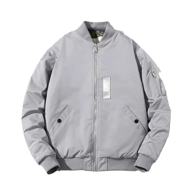 Winter Clothing Patterns - Thick Padded Bomber Jacket Men Solid