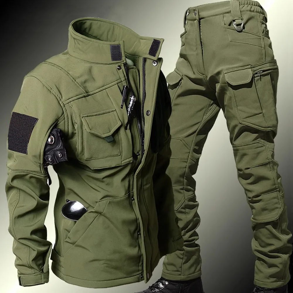 Windproof Jacket Softshell - Men's Tactical Sets Winter Shark Skin