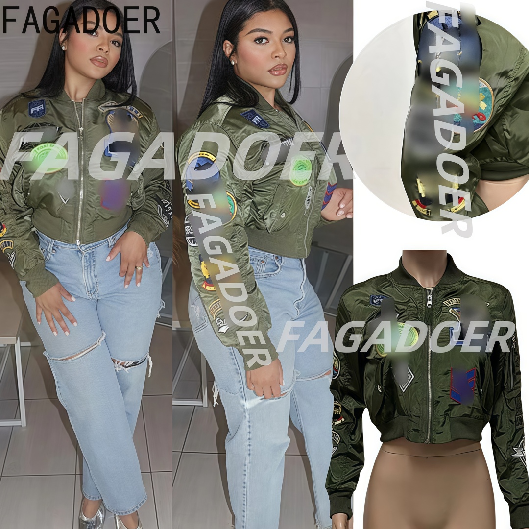 Quality Winter Clothing Jacket - FAGADOER High Quality Embroidery Jackets Women