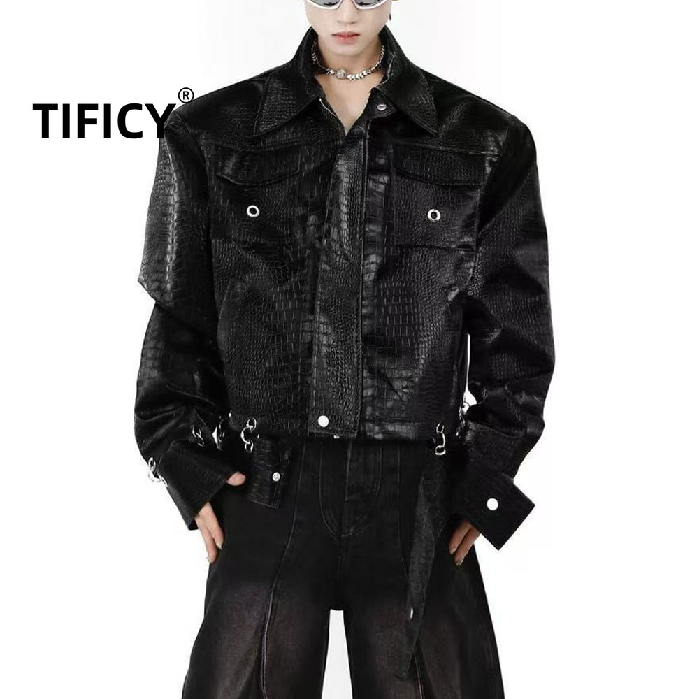 Winter Clothing Patterns - TIFICY Crocodile Patterned Shoulder Pad PU