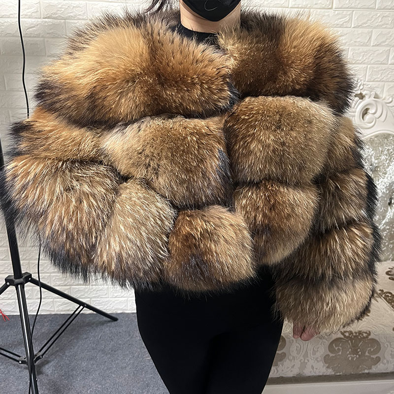 Plus Size Tops Brown Fur Maoma - Warm Winter Clothing 评论和价格
