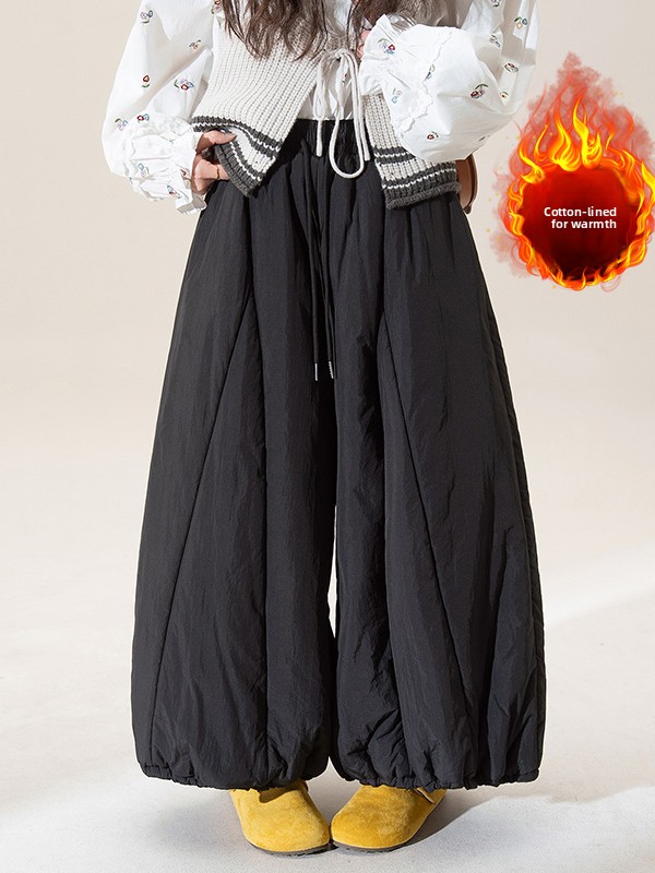 Winter Thickened Wide Leg Lant - Warm Winter Clothing 评论和价格