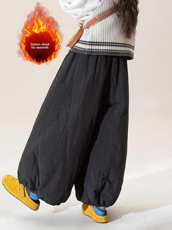 Winter Thickened Wide Leg Lant - Warm Winter Clothing 评论和价格