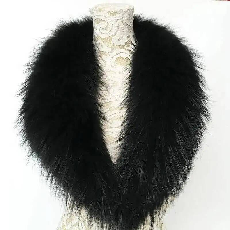 Natural Raccoon Fur Collar Rea - Winter Clothing Matching 评论和价格
