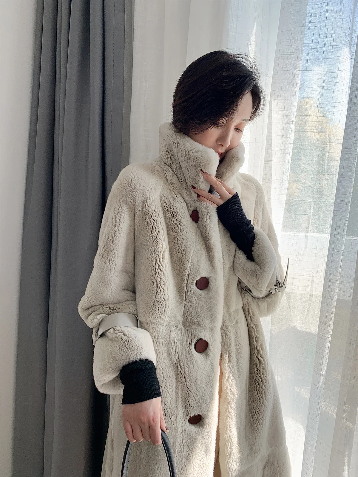 High Quality Real Rex Rabbit F - Quality Winter Clothing Jacket 评论和价格