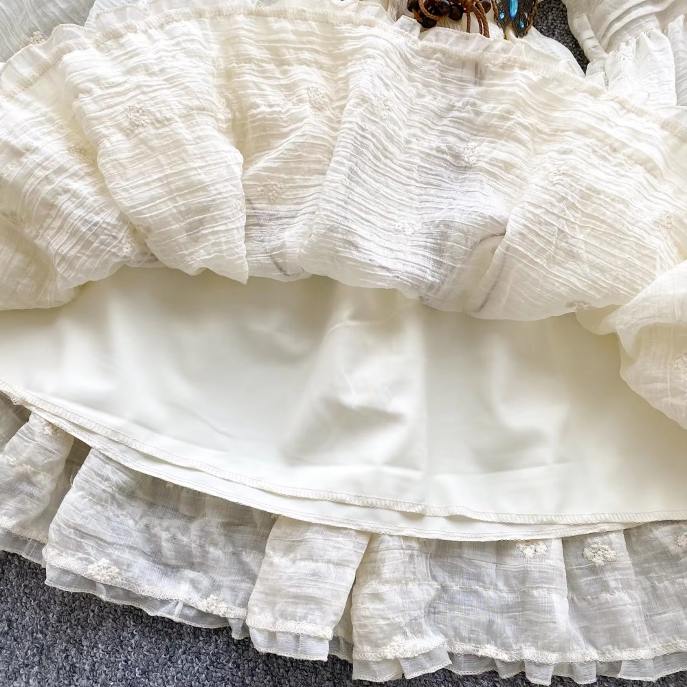 Sweet Embroidered O-neck Lace- - Winter Clothing Dress Up 评论和价格