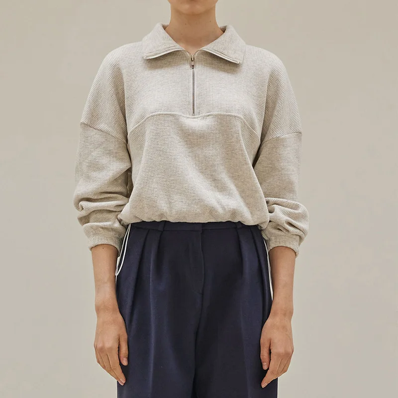 Cotton Waffle Zip Up Hoodies K - Winter Clothing Aesthetic 评论和价格