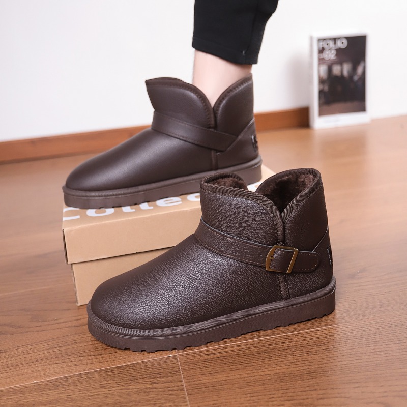 Men Solid Color Snow Boots Min - Snow Boot Fur Lined 评论和价格