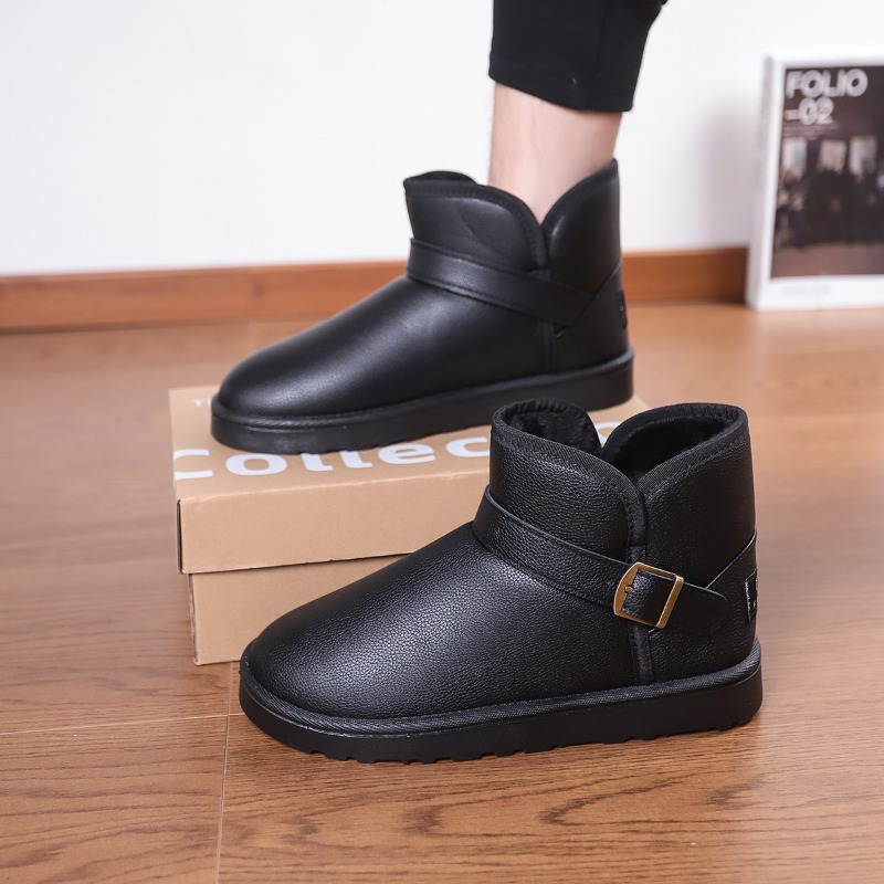 Men Solid Color Snow Boots Min - Snow Boot Fur Lined 评论和价格