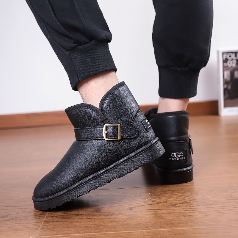 Men Solid Color Snow Boots Min - Snow Boot Fur Lined 评论和价格