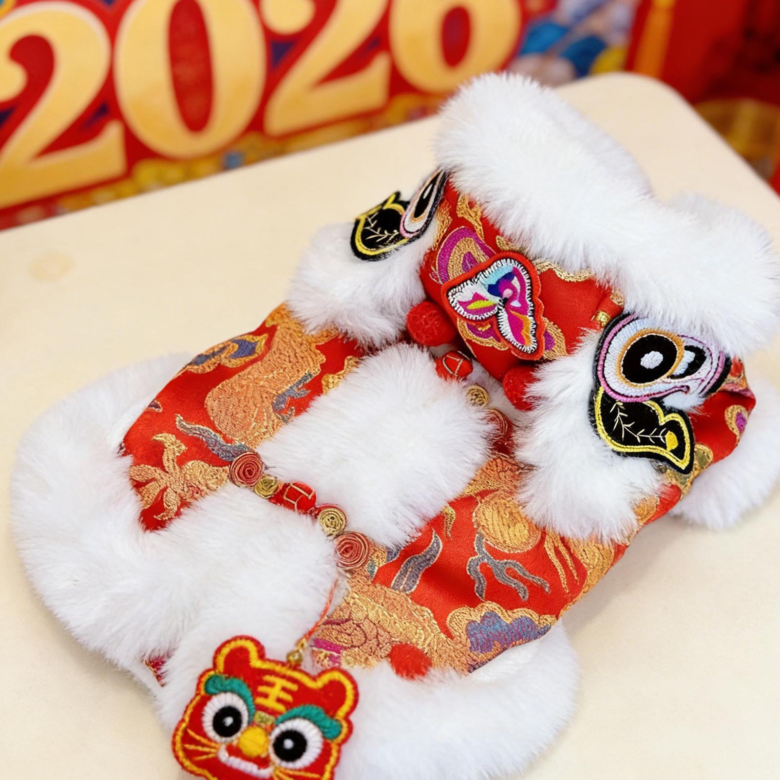 Lion Dance Cat Costume Winter  - Winter Clothing Dress Up 评论和价格