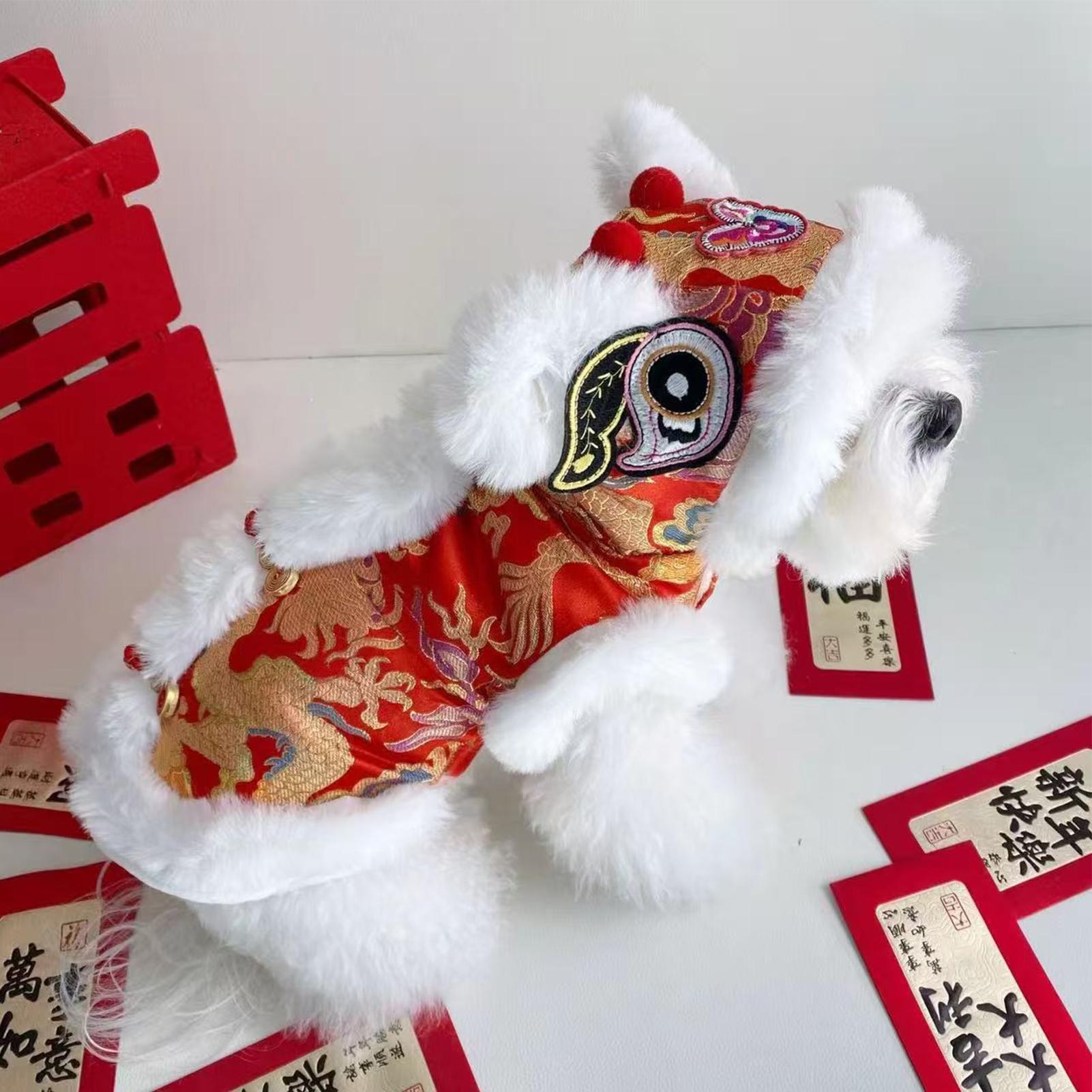 Lion Dance Cat Costume Winter  - Winter Clothing Dress Up 评论和价格