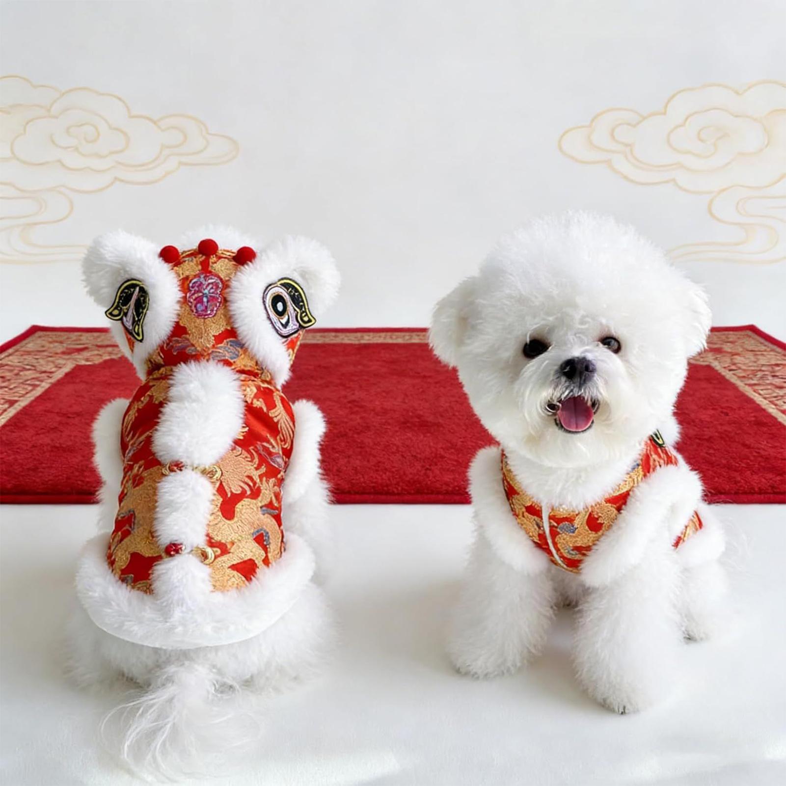 Lion Dance Cat Costume Winter  - Winter Clothing Dress Up 评论和价格