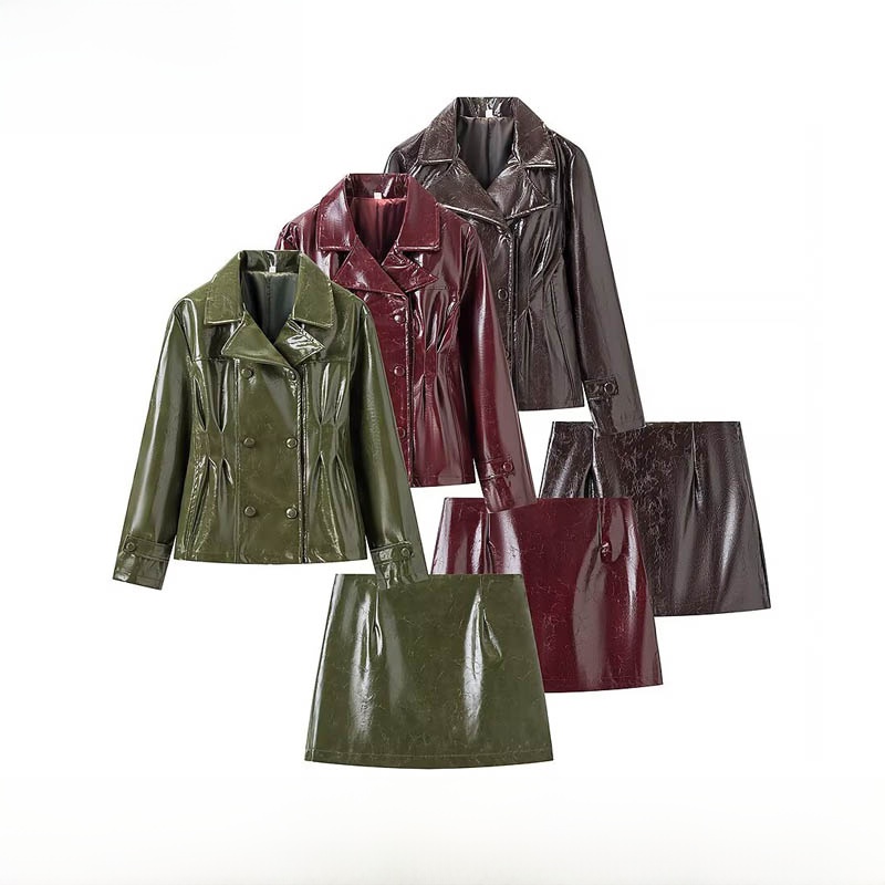 Fashionable Bright Leather Jac - Warm Winter Clothing 评论和价格