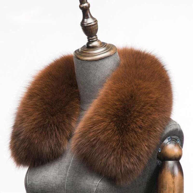 Winter Natural Fox Fur Scarf S - Winter Clothing Matching 评论和价格