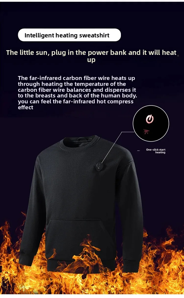 New USB Heated Hoodie, Men's F - Warm Winter Clothing 评论和价格