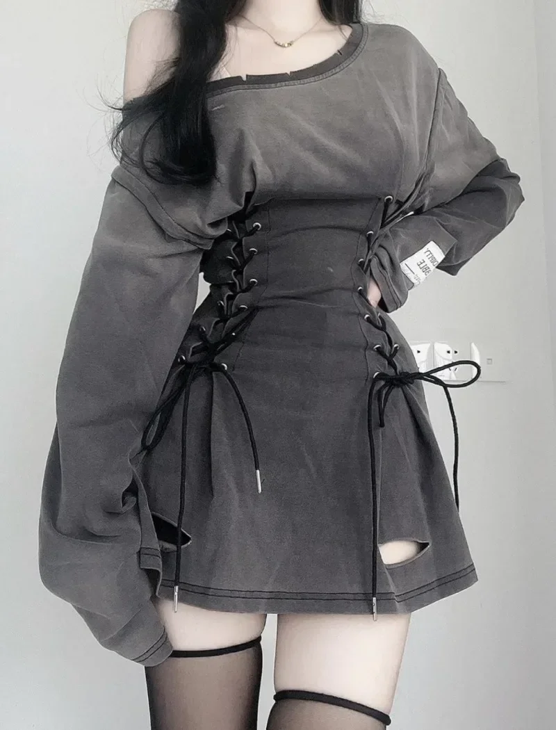 Fairycore Grunge Corset Dress  - Winter Clothing Aesthetic 评论和价格