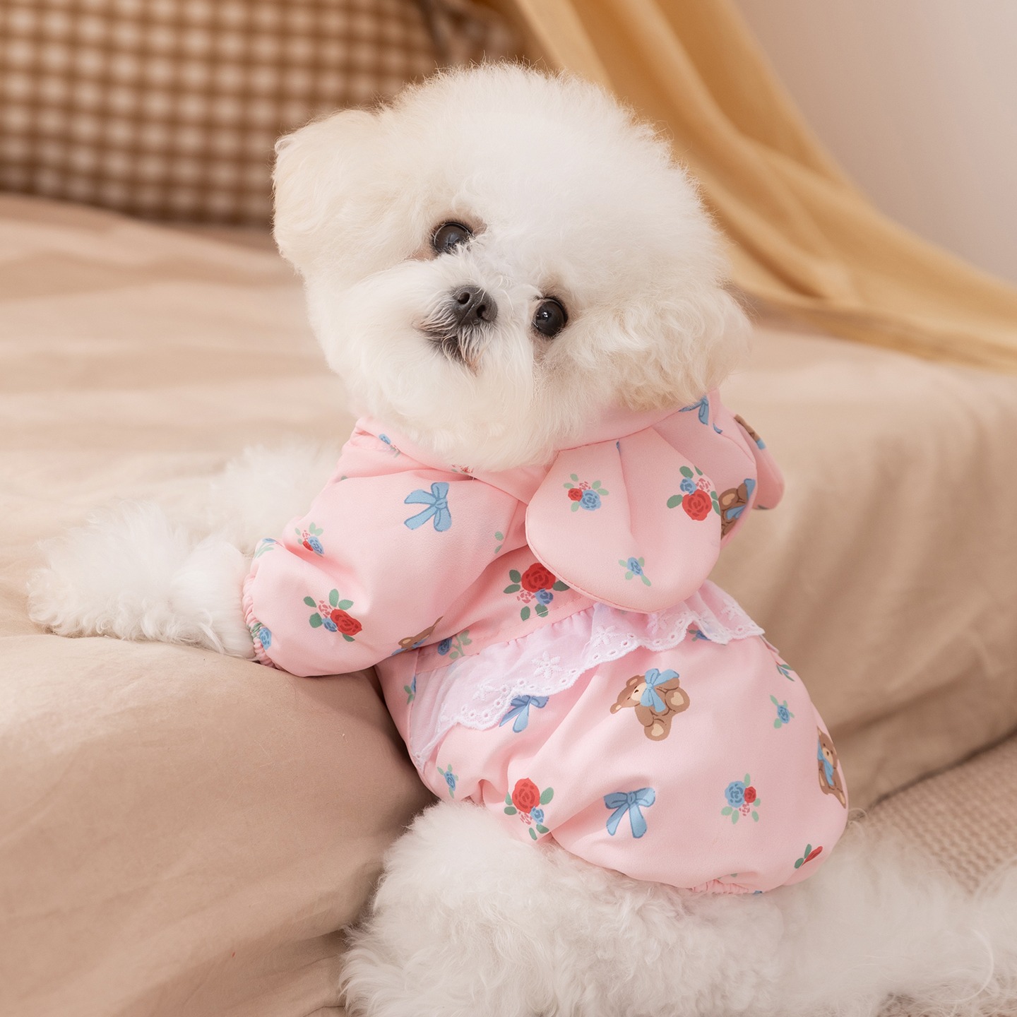 Winter Rose-patterned Dog Clot - Winter Clothing Patterns 评论和价格