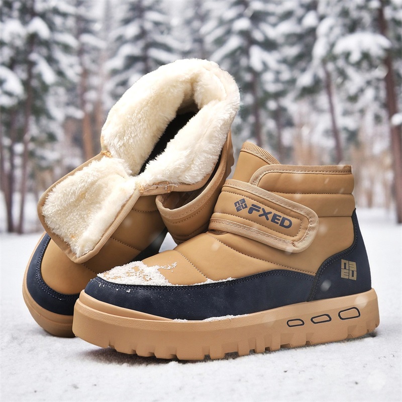 Autumn and Winter Warm Fur Men - Snow Boot Fur Lined 评论和价格