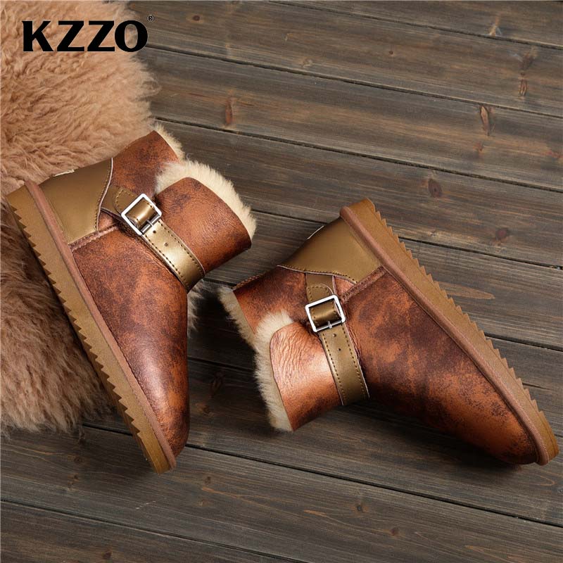 KZZO 2025 New Men Casual Real  - Snow Boot Fur Lined 评论和价格