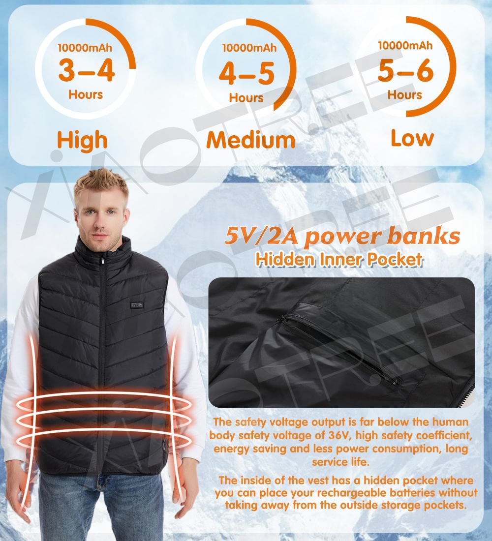 28/9 Areas Heated Vest Men Jac - Winter Clothing Matching 评论和价格