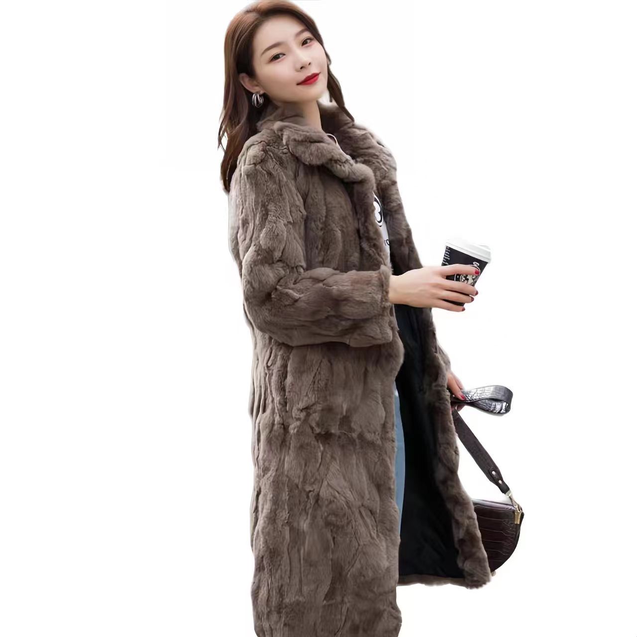 Real Rex Rabbit Fur Coat for W - Quality Winter Clothing Jacket 评论和价格
